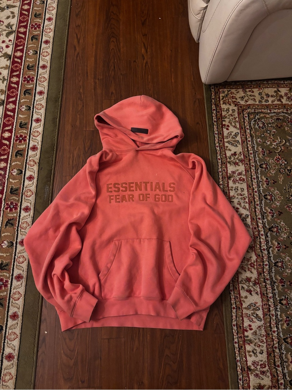 Essentials Fear of God Men's Coral Crewneck Hoodie